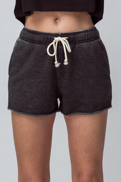 Fleece Drawstring Cut Off Shorts
