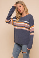 STRIPED SOFT PULLOVER SWEATER