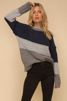 NAVY, GREY, AND CHARCOAL SWEATER