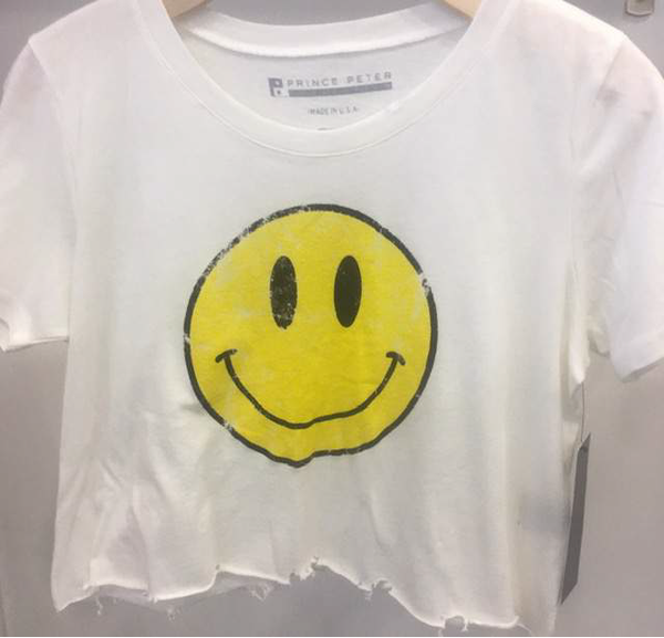Smiley Face Cropped Tee