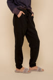 Black Cozy Contrast Side Detail Sweatpants