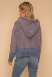 COLOR BLOCK CHENILLE HOODIE SWEATER