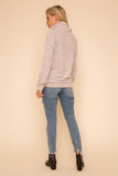 Sherpa turtle neck brushed hacci top
