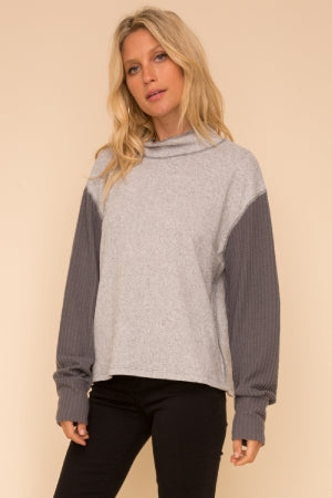Two tone grey sweater